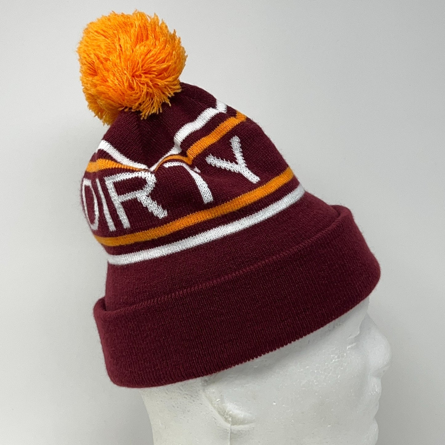 Dirty Heads Cuffed Pom Pom Beanie Toque Winter Hat Red Reggae Rock Band