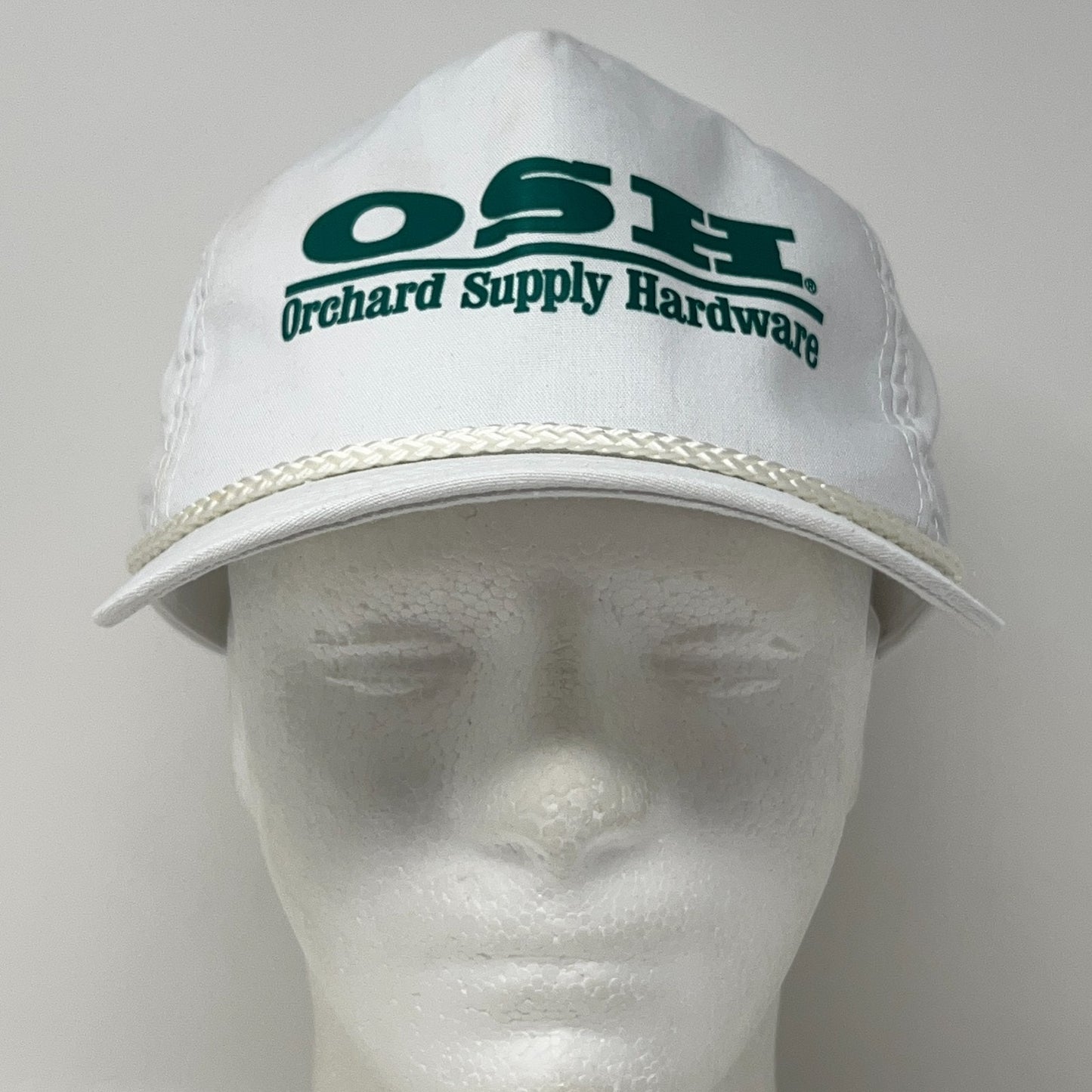 Vintage OSH Orchard Supply Hardware Hat Baseball Cap Rope Corded Snapback White