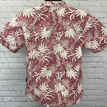 Vintage Vans Triple Crown of Surfing Hawaiian Button Front Shirt Red M Medium