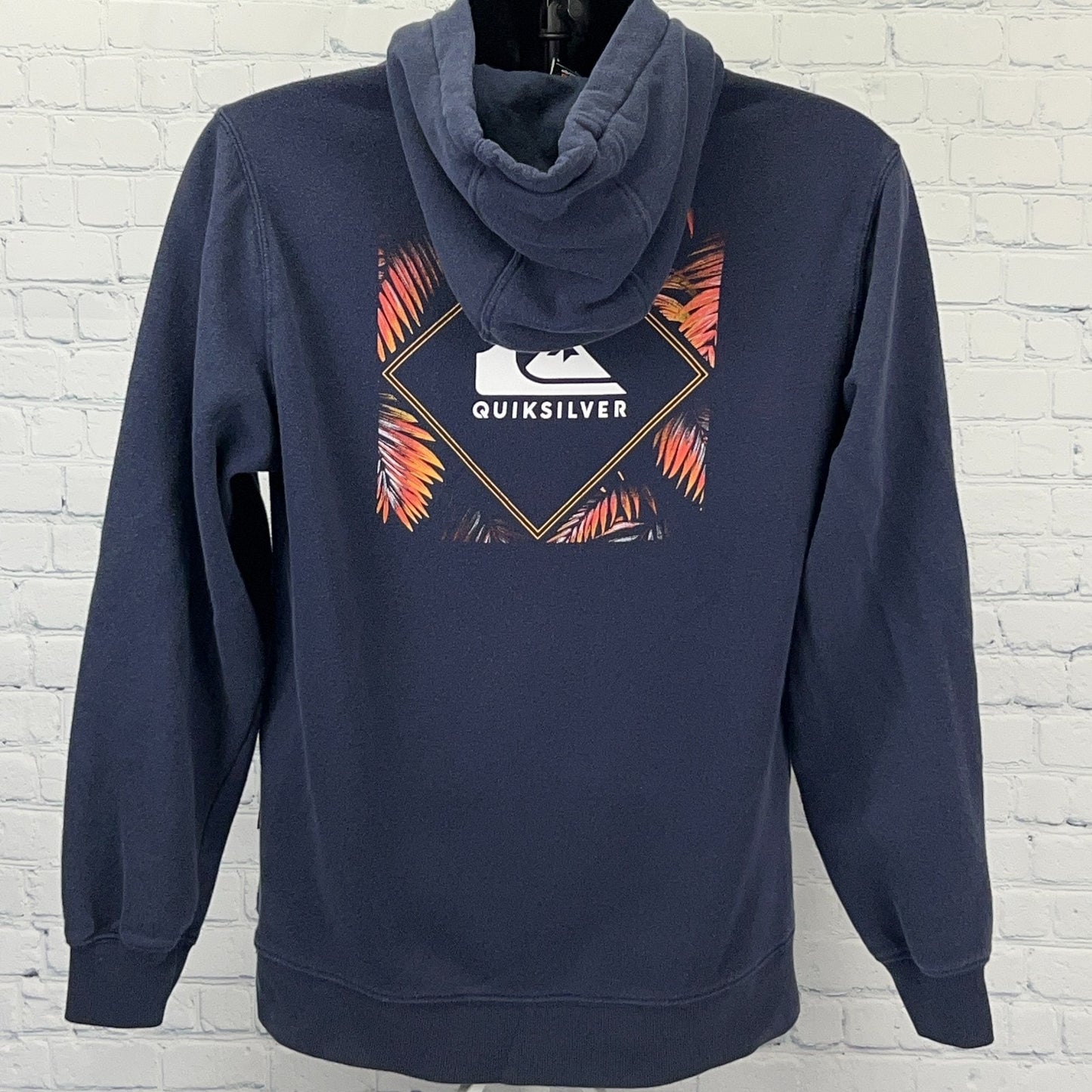 Quiksilver Hoodie S Small Blue Surfer Surfing Surfboarding Hooded Sweatshirt
