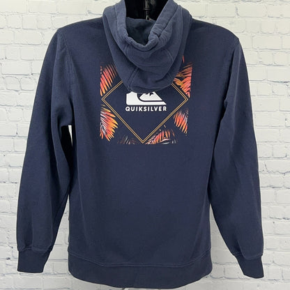 Quiksilver Hoodie S Small Blue Surfer Surfing Surfboarding Hooded Sweatshirt