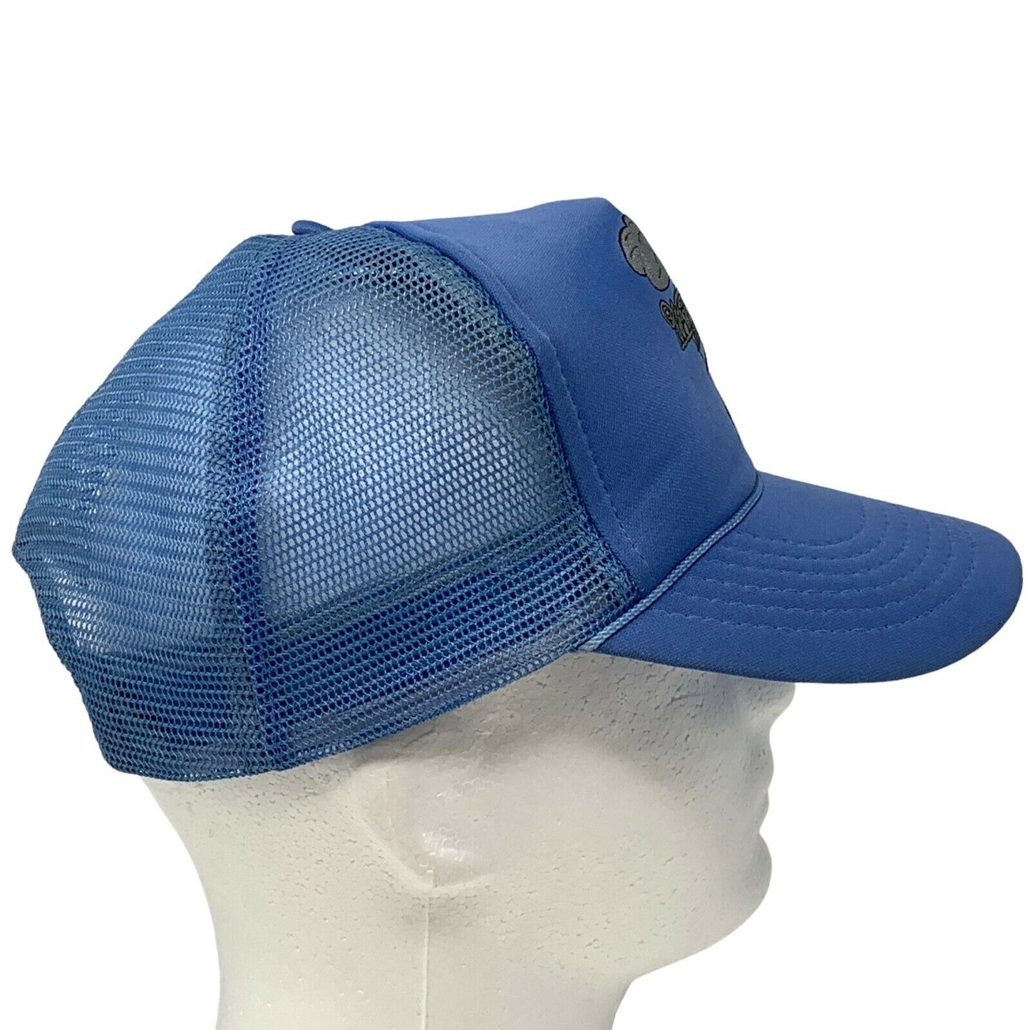 White Liez Vintage 90s Trucker Hat Blue Mesh Five Panel Snapback Baseball Cap