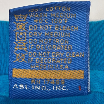 Vintage 80s OP Ocean Pacific T Shirt Surfer Surfing Made In USA Blue Tee L Large