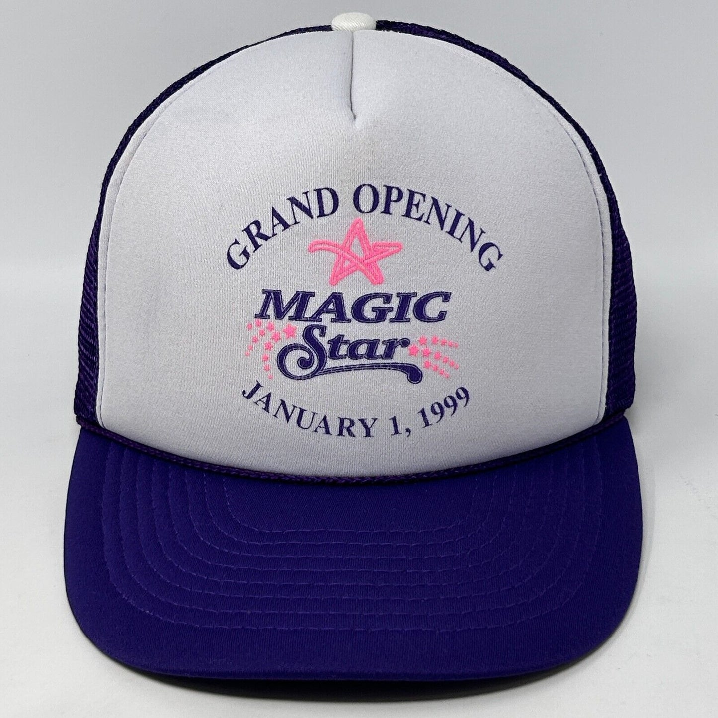 Vintage Magic Star Casino Trucker Hat Baseball Cap Henderson 90s Snapback Purple