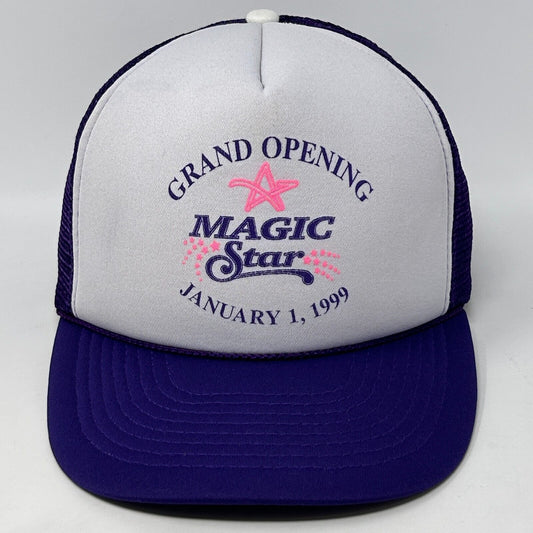 Vintage 90s Magic Star Casino Trucker Hat Baseball Cap Henderson Snapback Purple