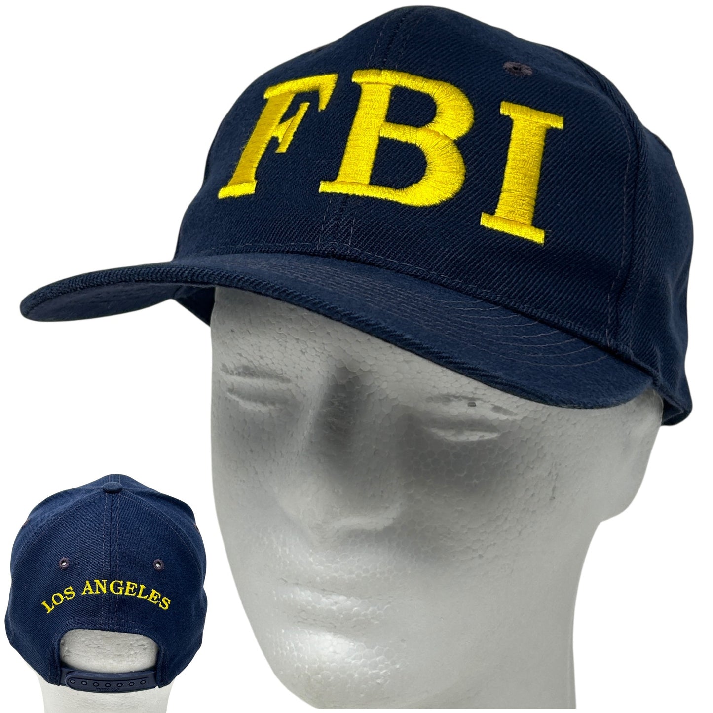 Vintage FBI Los Angeles Hat Cap Blue Federal Bureau of Investigation LA Snapback