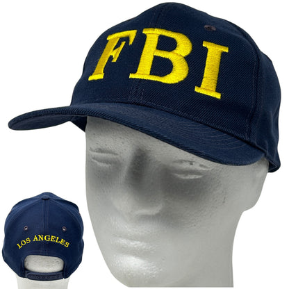 Vintage FBI Los Angeles Hat Cap Blue Federal Bureau of Investigation LA Snapback