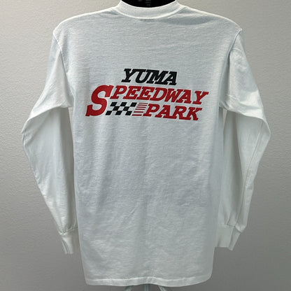 Vintage 90s Yuma Speedway Park T Shirt Cocopah Arizona Race Track White M Medium