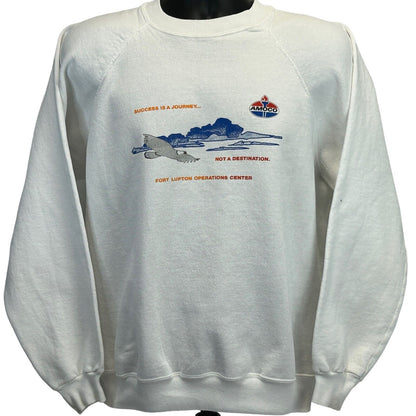 Amoco Fort Lupton Vintage 90s Sweatshirt Gas Fuel Oil Colorado Made In USA Large