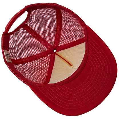 Vintage 80s Oak Tree Manor Trucker Hat Baseball Cap Red Spring Texas Snapback