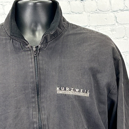 Vintage 90s Distressed Kurzweil Music Systems Jacket Synthesizer Black M Medium