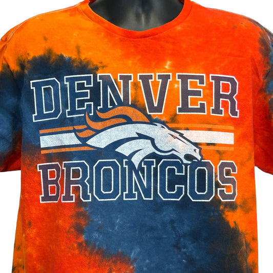 Denver Broncos T Shirt X-Large NFL Team Apparel Football Tie Dye Tee Mens Orange