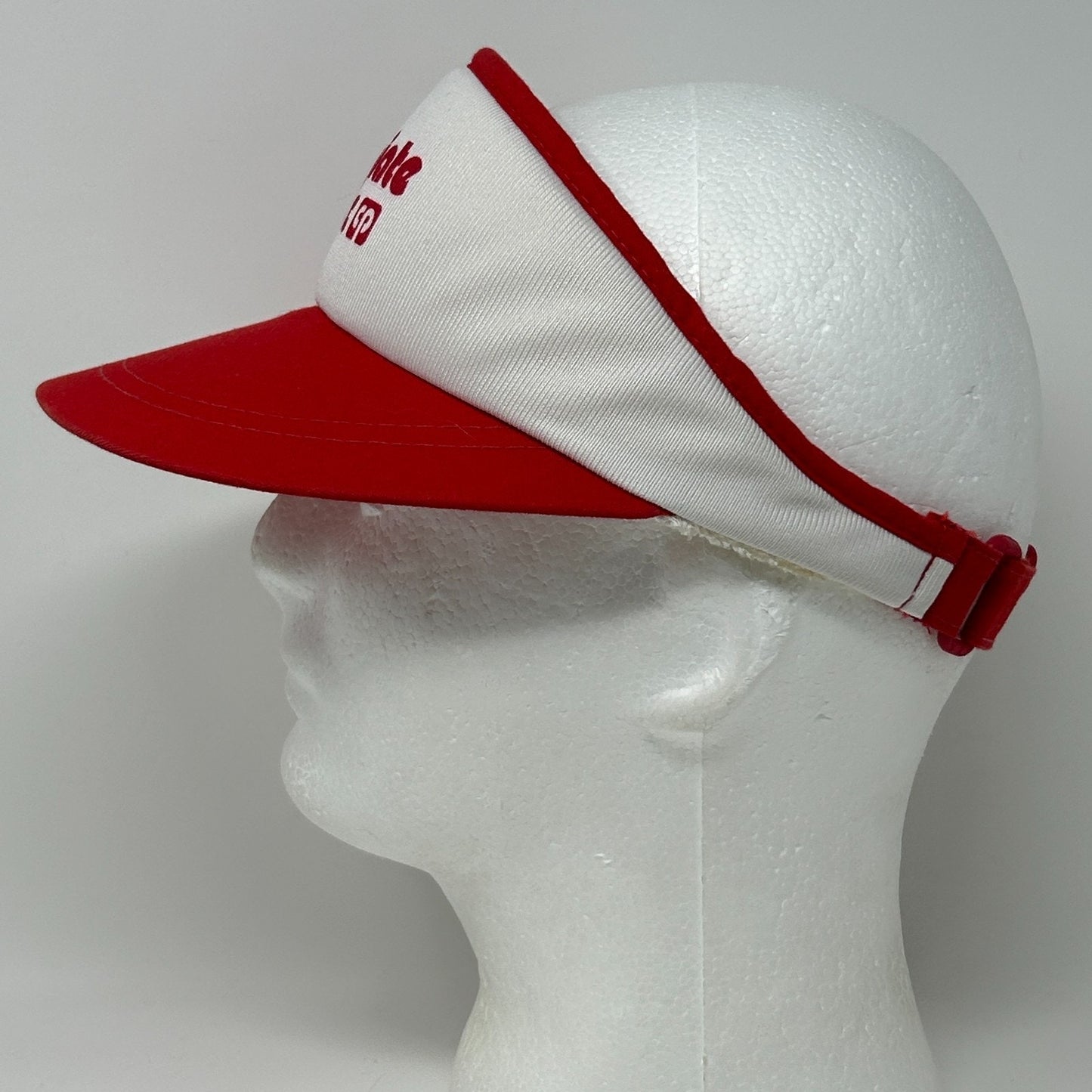 Vintage 80s 90s Collegiate Pacific Visor Hat Cap CP Logo Strapback White