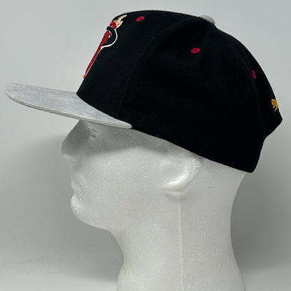 Miami Heat Hat Baseball Cap Mitchell & Ness Leather Strapback Black 5 Panel NBA - Neon Vintage