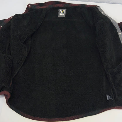 Voyager Plush Fleece Sherpa Lined Flannel Jacket Shirt XL X-Large Plaid Red