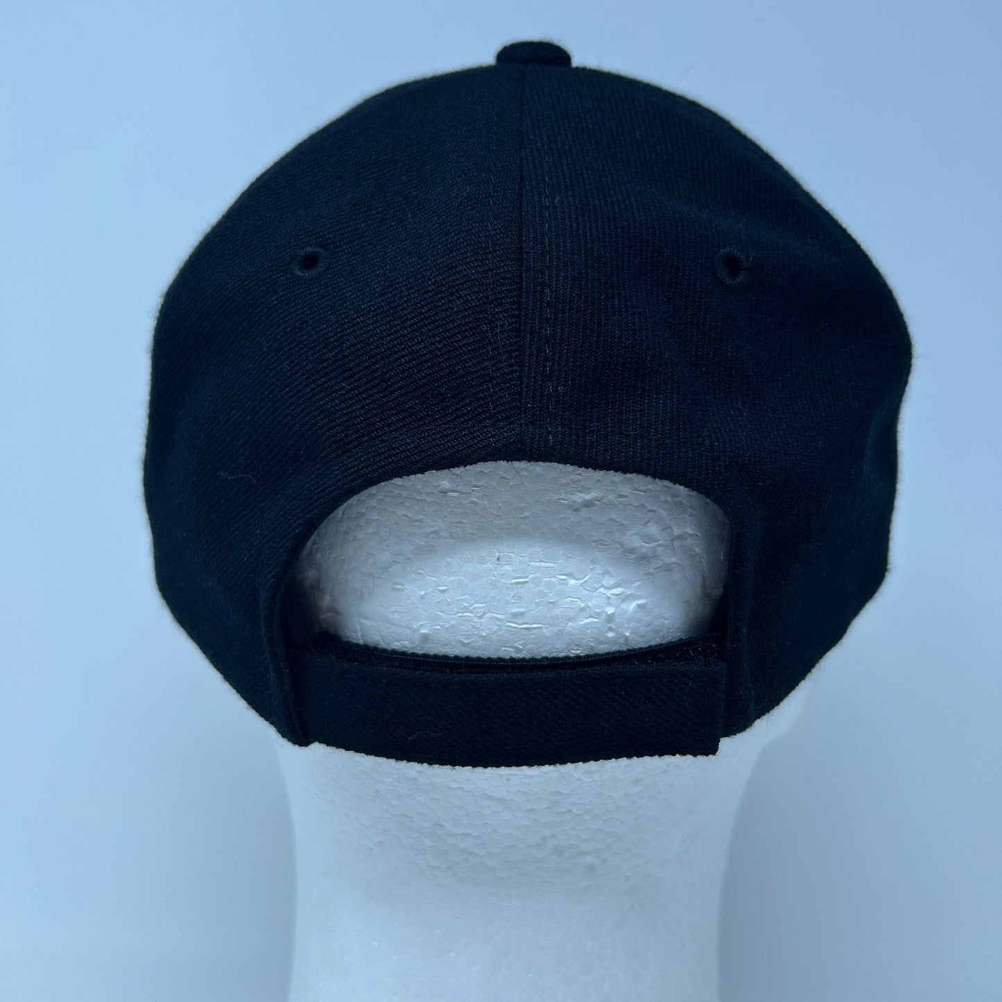 San Diego California Hat Baseball Cap Script 6 Panel Wool Blend Strapback Black