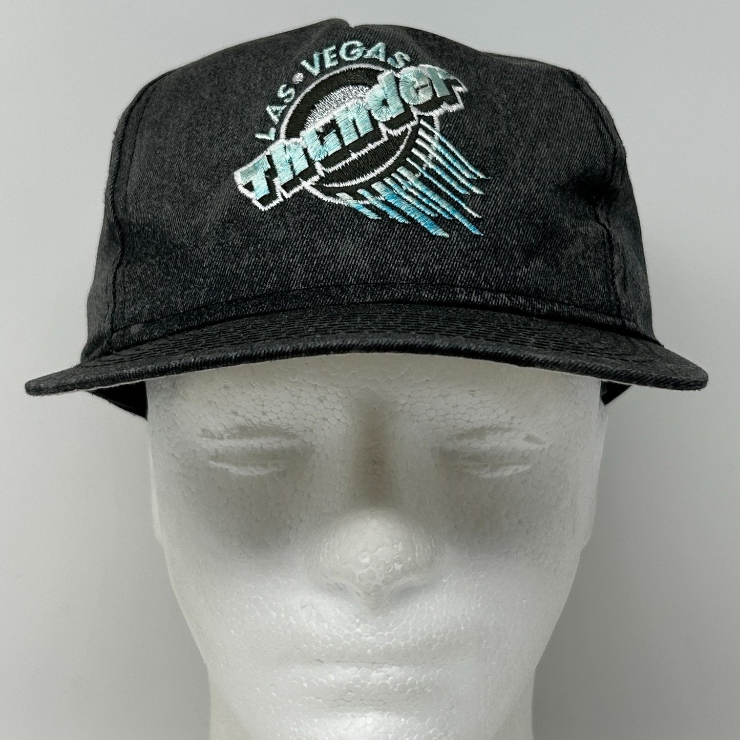 Vintage 90s Las Vegas Thunder Hat Cap Black Ice Hockey Snapback KEDG The Edge
