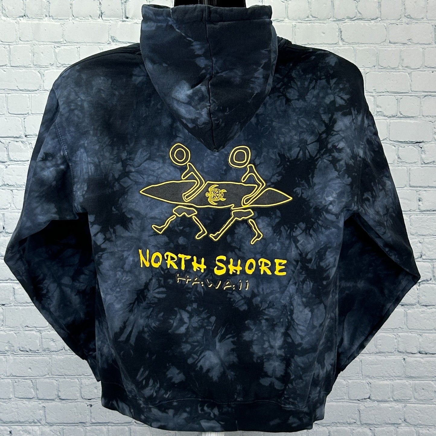 North Shore Hawaii Hoodie Hooded Sweatshirt Surfer Surfing Tie Dye Gray M Medium