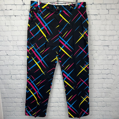 Royal and Awesome Par Tee Golf Pants Black Golfer Golfing Pockets Mens 38x30