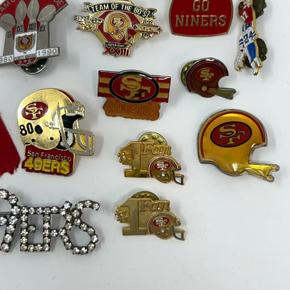 San Francisco 49ers Vintage Pins Button Lot Super Bowl XXIII Montana Rice 80s