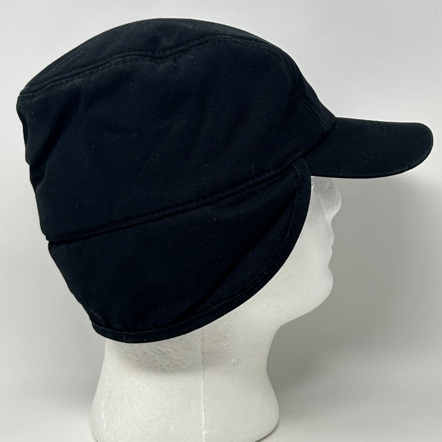 Broner Duck Work Cap Winter Hat Canvas Faux Fur Ear Flap Hunter Black M Medium