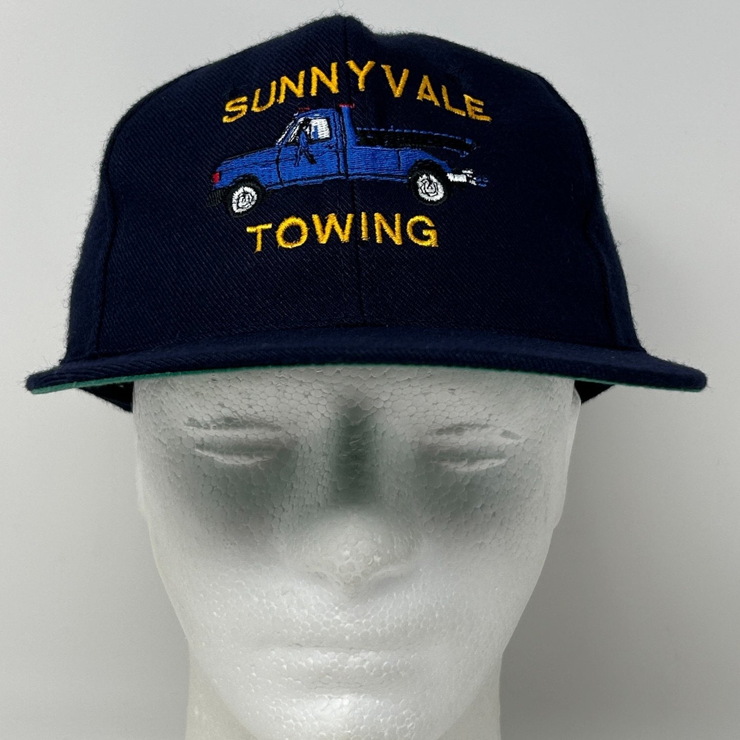 Vintage 90s Sunnyvale Towing Hat Baseball Cap Blue Tow Truck California Snapback
