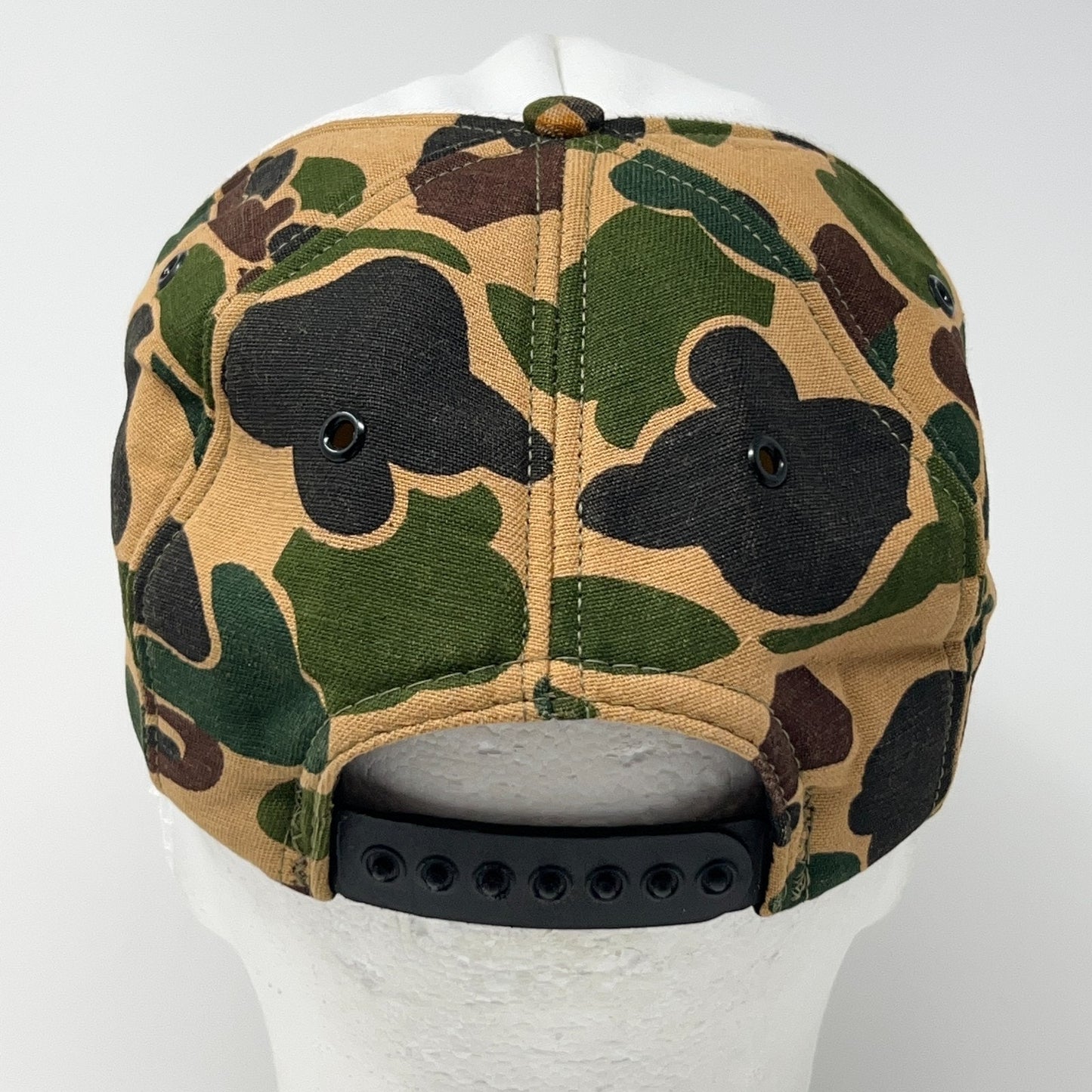 Vintage 80s AgriGro Trucker Hat Baseball Cap Farming Camouflage Snapback Beige