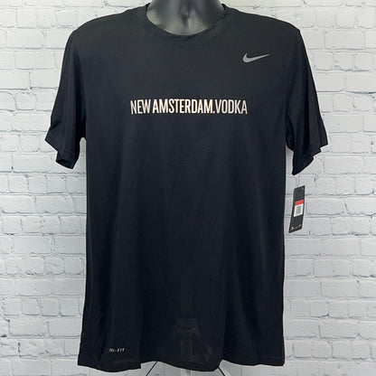 New Amsterdam Vodka T Shirt L Large Black Nike Dri Fit Short Sleeve Alcohol Tee