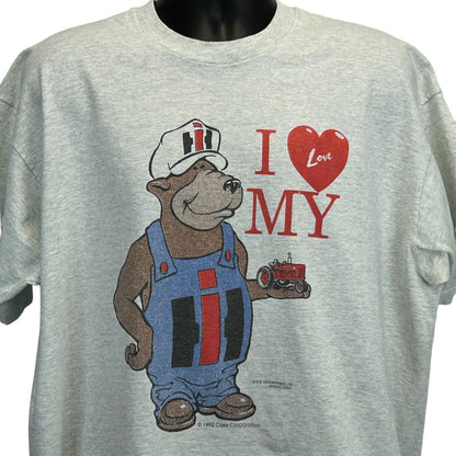 I Love My International Harvester Tractor Vintage 90s T Shirt 2XL Farmer USA