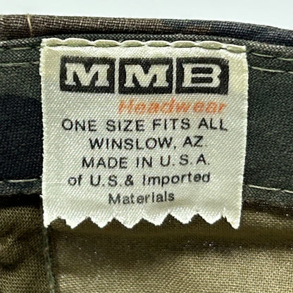 Vintage 90s Buck Stops Here Hat Baseball Cap Hunting Camouflage Green Snapback