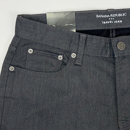 Banana Republic Travel Jeans Mens 31x30 Slim Fit Charcoal Gray Stretch NWT