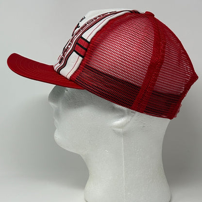 Vintage 80s Arkansas Razorbacks Trucker Hat Baseball Cap Red Hogs Mesh Snapback