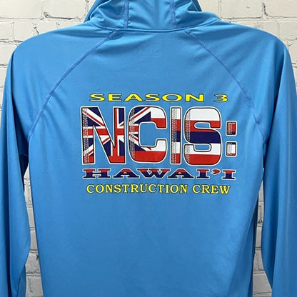 NCIS Hawaii Construction Film Crew Hooded T Shirt M Medium Blue Hoodie TV Show