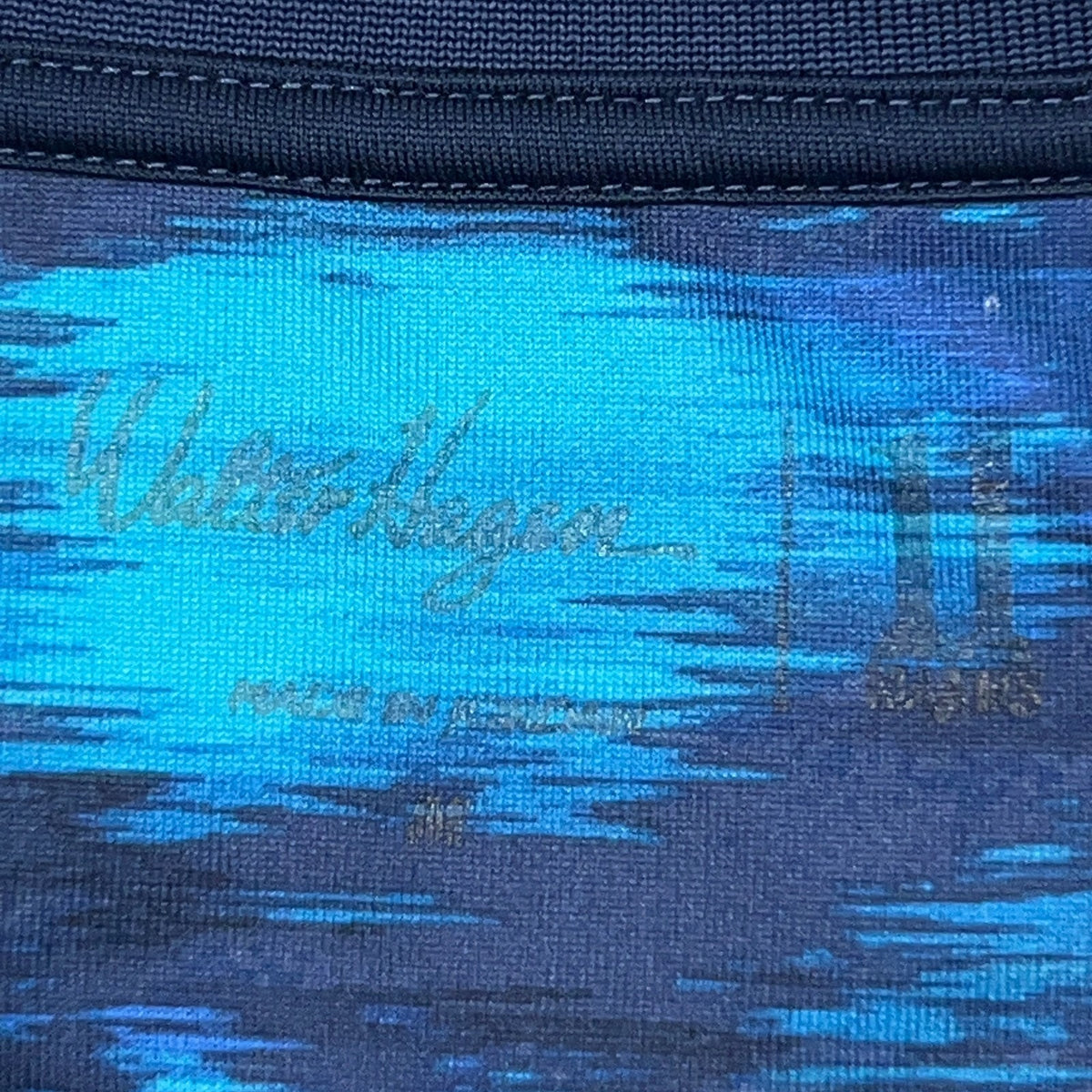 Walter Hagen 11 Majors Golf Polo Shirt Mens M Medium Blue Teal Stripe Stretch