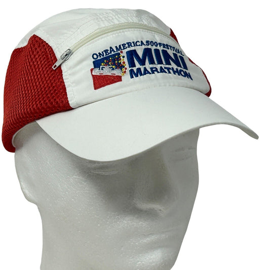 Gorra ligera para correr One America 500 Mini Marathon Gorra de bolsillo para corredores color blanco