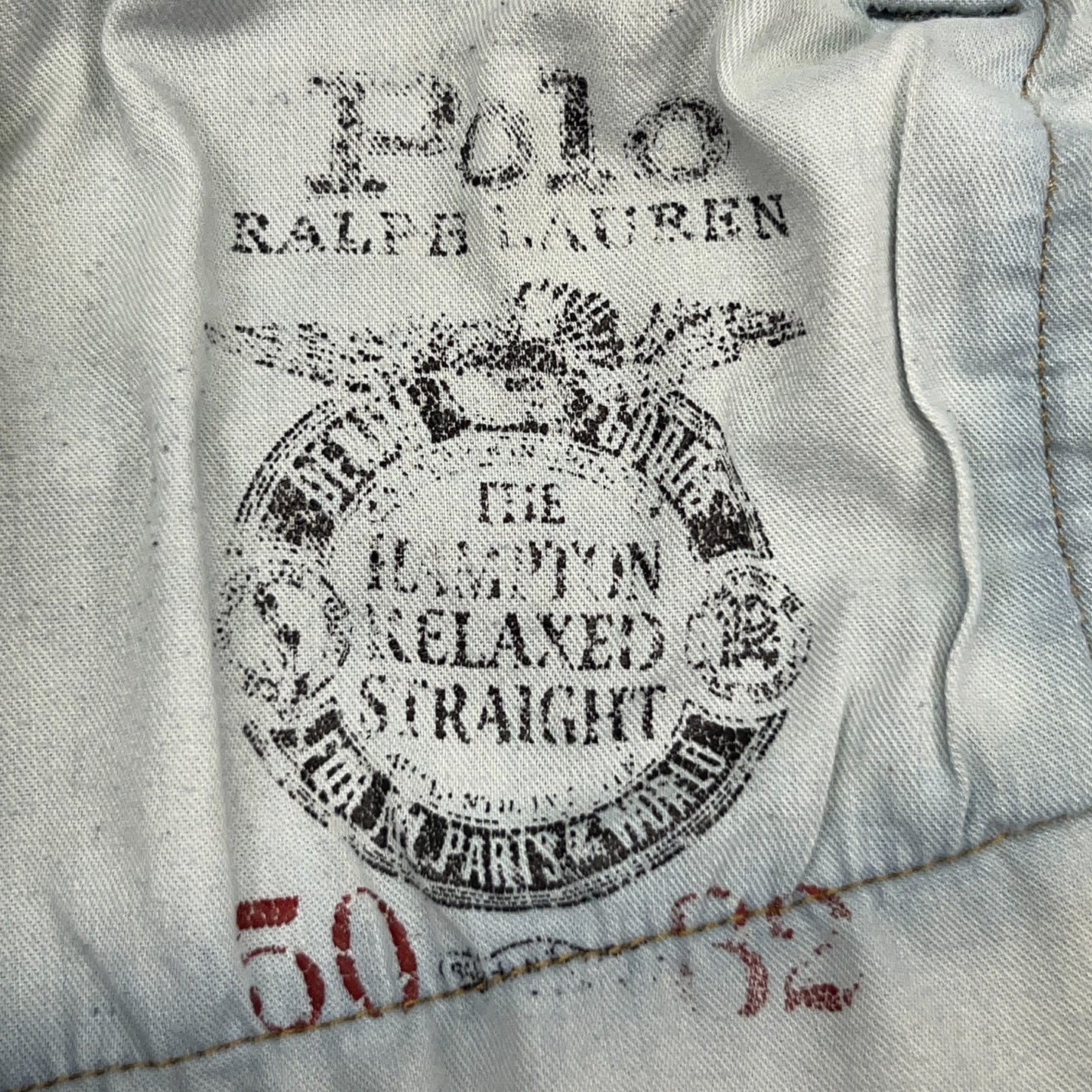 Polo Ralph Lauren Hamilton Denim Jeans Relaxed Fit Straight Stretch Blue 50x31