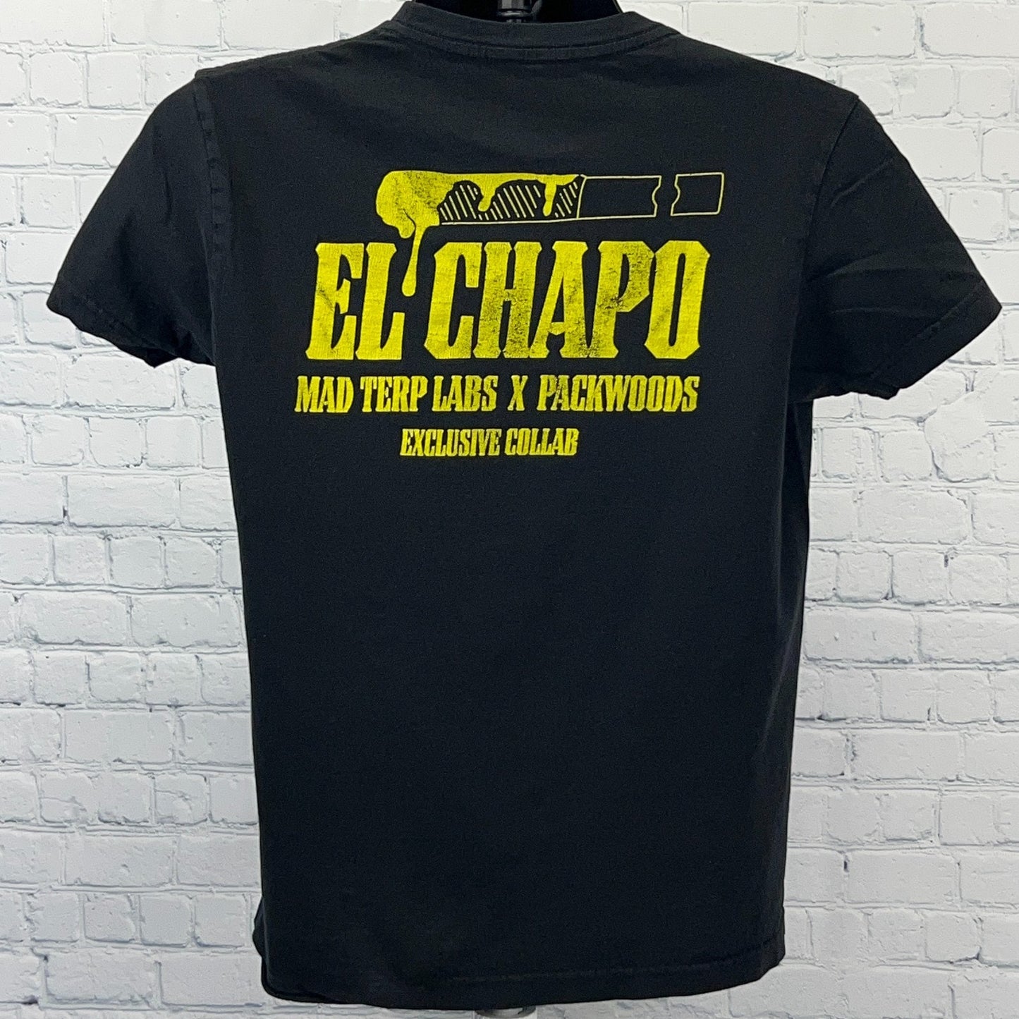 El Chapo Mad Terp Labs x Packwood Collab T Shirt Cannabis Weed Black Tee S Small