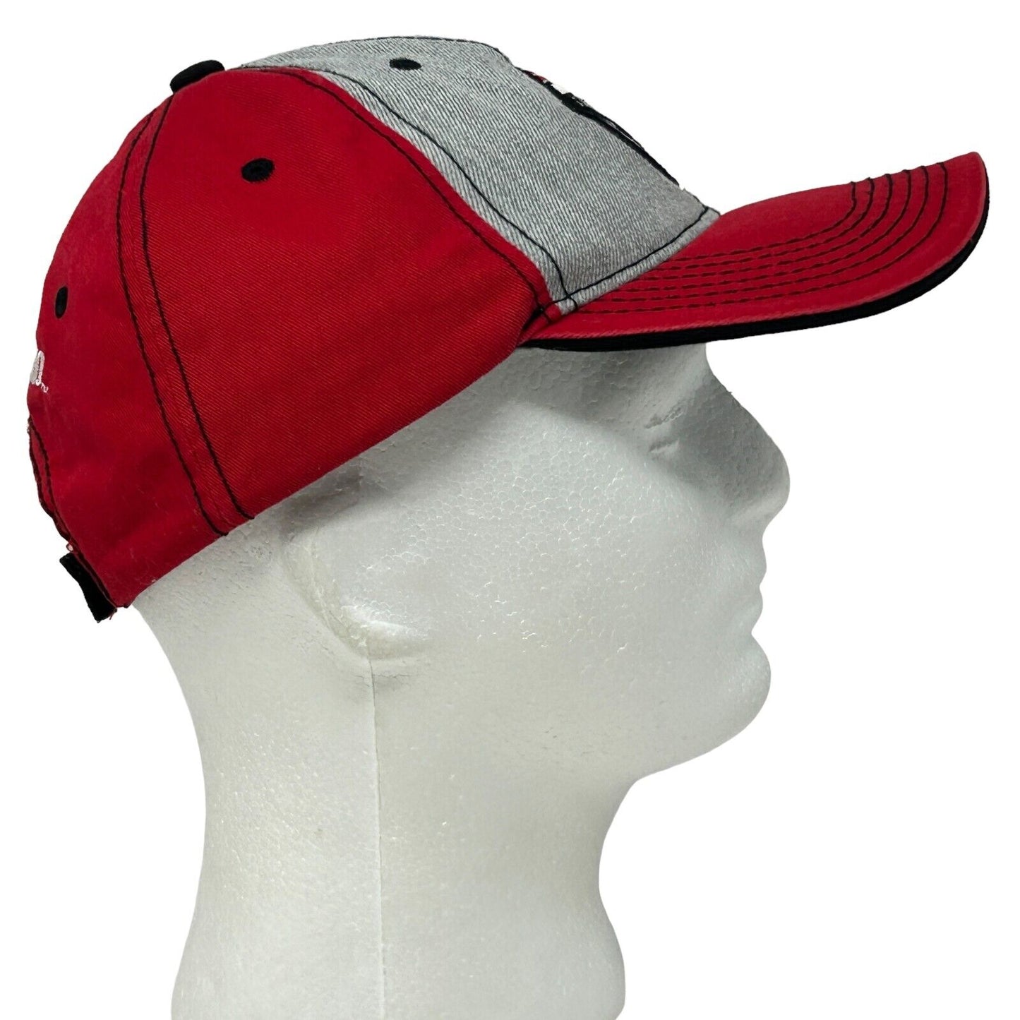 Gorra de béisbol con correa trasera de seis paneles de color rojo de Fox Sports de los Cincinnati Reds Mr Redlegs