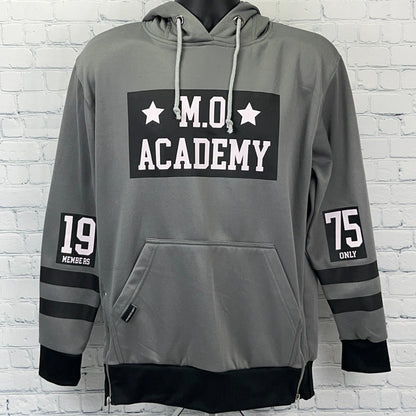 Members Only MO Academy Hoodie Hooded Sweatshirt 1975 Long Sleeve Gray M Medium