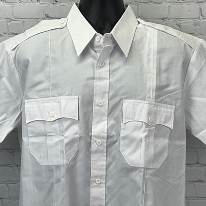 Quartermaster Law Pro Button Front Shirt L Large 16-16 1/2 White Police Security