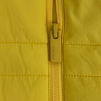 Calvin Klein CK Vest Yellow Waist Length Zipped Pockets Mock Neck Packable Small