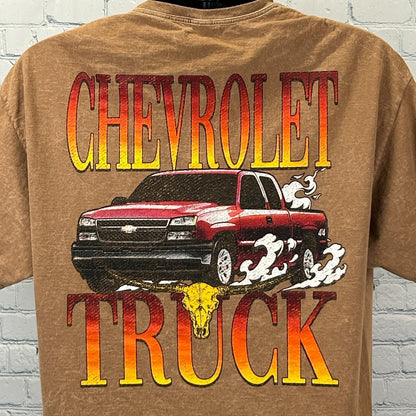Chevrolet Silverado Pickup Truck T Shirt Chemistry GM Official Brown L Large