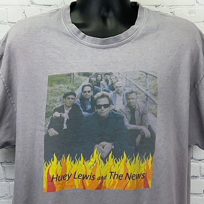 Vintage 2005 Huey Lewis and The News T Shirt XL Las Vegas Palms Casino Band Tee