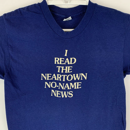 Neartown No Name News Vintage 70s T Shirt Montrose Texas Newspaper USA Made XS
