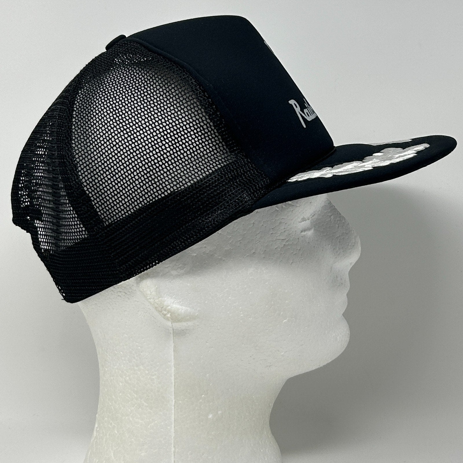 Vintage 90s Cragg Railcharger Trucker Hat Baseball Cap Train Mesh Snapback Black - Neon Vintage