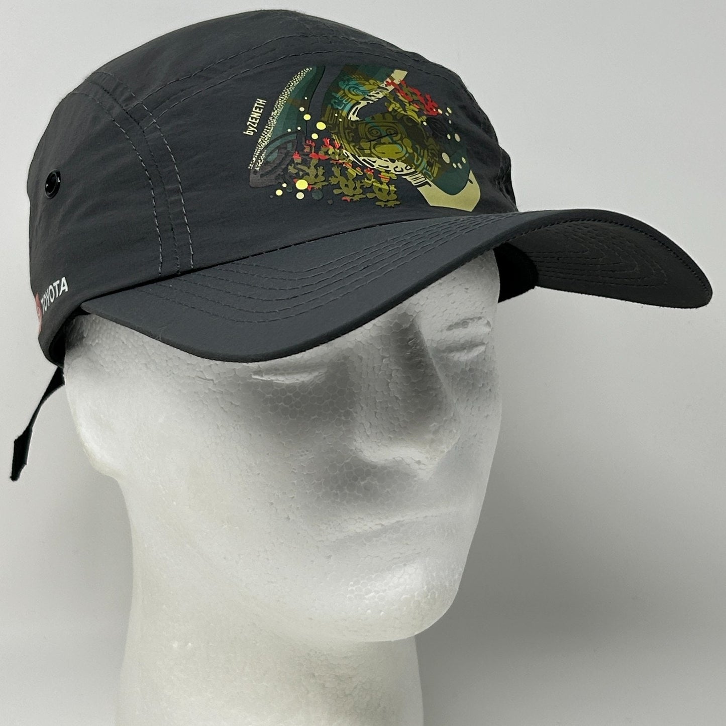 Toyota ByZeneth Camp Hat Baseball Cap Art Mural Mexican 5 Panel Strapback Gray