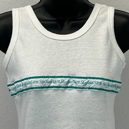 Vintage Salem Slim Lights Tank Top Womens XXS 2XS White 70s 80s Cigarettes Shirt