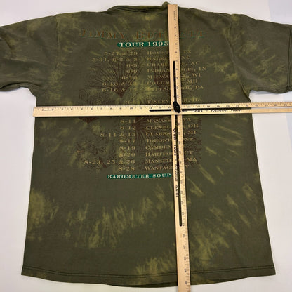 Vintage 90s Jimmy Buffett Barometer Soup Tour T Shirt 1995 Concert Green L Large