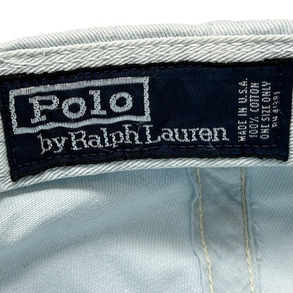 Polo Ralph Lauren 67 Strapback Hat Vintage 90s Blue Made In USA Baseball Cap