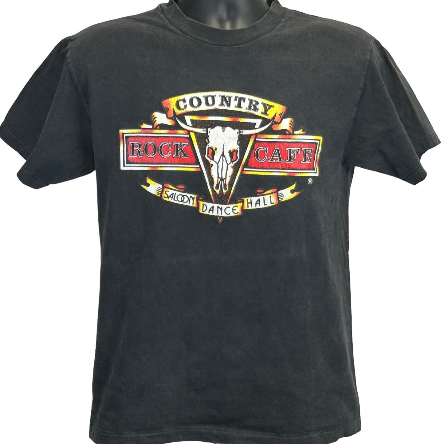 Camiseta vintage de salón de baile Country Rock Cafe para hombre, talla mediana, color negro, estilo bar de los años 90